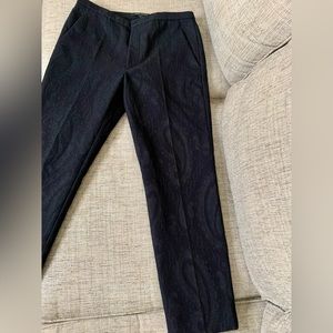 MARC JACOBS Brocade Pants w/ Fabric Overlay in Black Paisley Print, Size 2